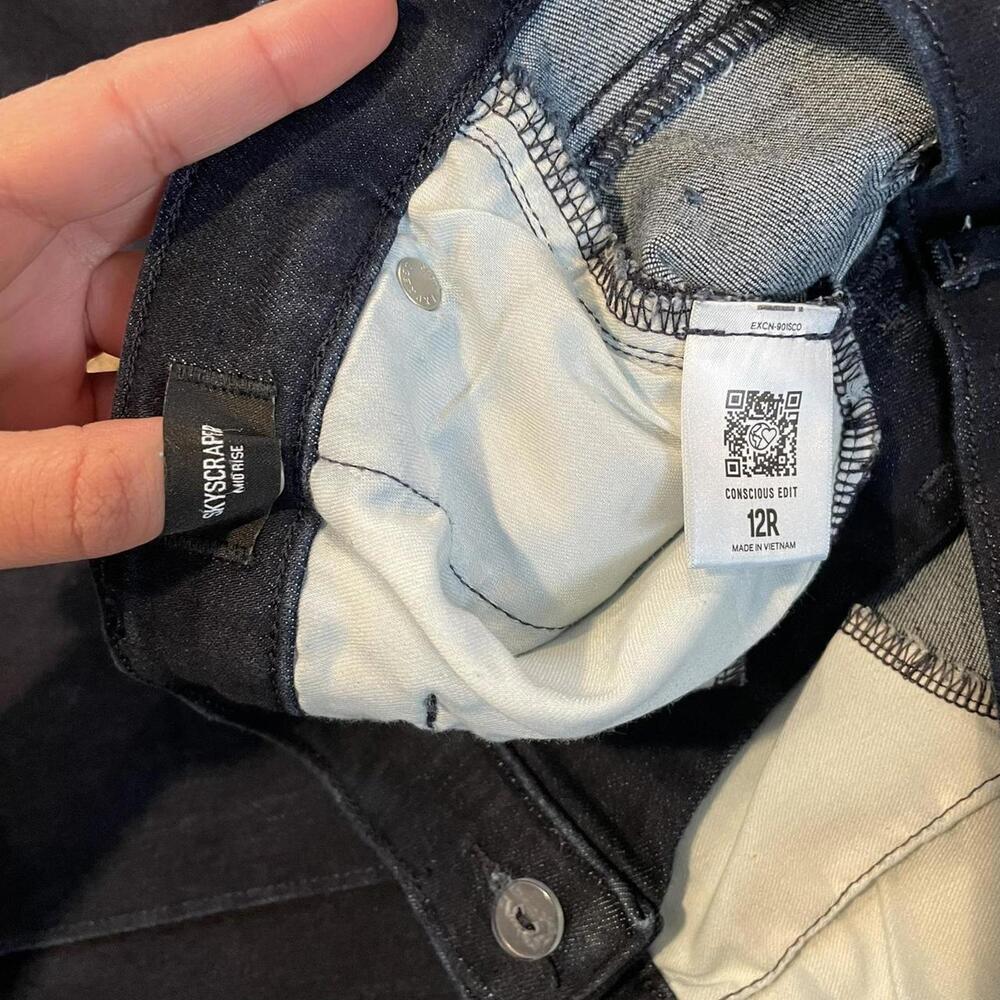 dark blue denim express skyscraper mid rise size 12 - Picture 7 of 8